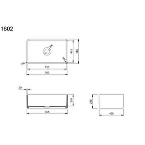 Lavello Dekorlu Eviye 76 Cm Parlak Beyaz 1602-001-0120