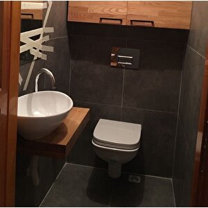 Modern Banyo Tezgahı- Çanak Banyo Tezgahı- Ahşap Banyo Tezgahı-60cm Meşe