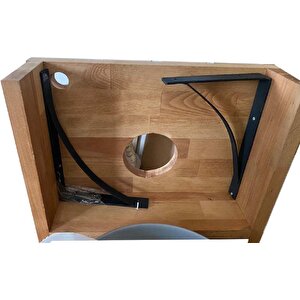 Modern Banyo Tezgahı- Çanak Banyo Tezgahı- Ahşap Banyo Tezgahı-60cm Meşe