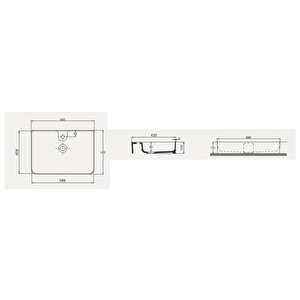 Rapid Line Tezgah Üstü Lavabo 42 X 60 Cm – Geniş Yüzey, Yüksek Konfor