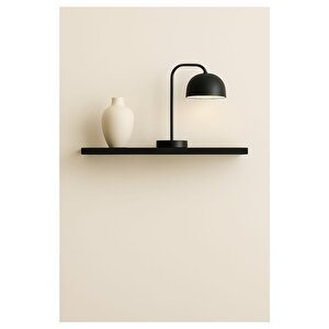 50 Cm Mat Siyah Mdf Uçan Duvar Rafı Gizli Bağlantı Kitaplık