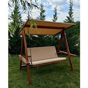 Riva 2100 3 Kişilik Ahşap Bahçe, Balkon, Teras Salıncağı