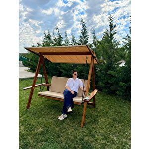 Riva 2100 3 Kişilik Ahşap Bahçe, Balkon, Teras Salıncağı