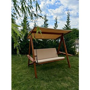 Riva 2100 3 Kişilik Ahşap Bahçe, Balkon, Teras Salıncağı