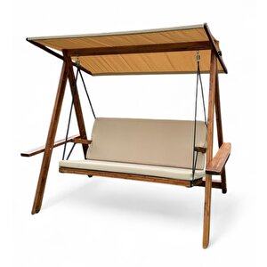 Riva 2100 3 Kişilik Ahşap Bahçe, Balkon, Teras Salıncağı