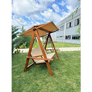Riva 2100 3 Kişilik Ahşap Bahçe, Balkon, Teras Salıncağı