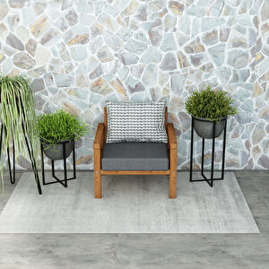 Rustik Doğal Ahşap Teak Renk Tekli Bahçe & Balkon Koltuğu