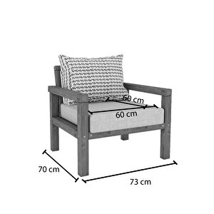 Rustik Doğal Ahşap Teak Renk Tekli Bahçe & Balkon Koltuğu