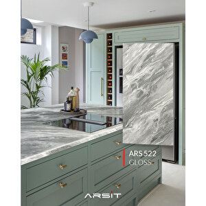 Laminat Mutfak Tezgah, Doğal Mermer Desenli Mat Yüzey, Ars 522 M 160x60x3 cm