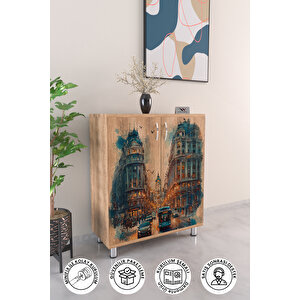 City Lights 4 Raflı Ayakkabılık Antre Hol Çok Amaçlı Ayakkabı Dolabı Ahşap