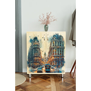 City Lights 4 Raflı Ayakkabılık Antre Hol Çok Amaçlı Ayakkabı Dolabı
