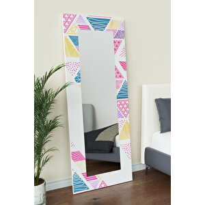 Colorful Triangles Desenli Dekoratif Boy Aynası 150x60 Cm