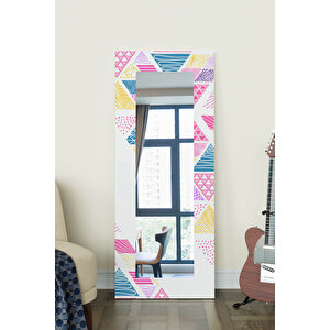 Colorful Triangles Desenli Dekoratif Boy Aynası 150x60 Cm
