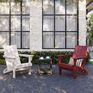 Beyaz Adirondack Serisi Düz Sırtlı Katlanır Sandalye, Beyaz Koltuk, Balkon,bahçe,cafe Mobilyası
