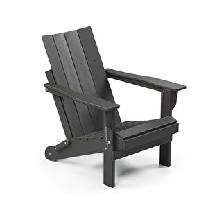 Siyah Adirondack Serisi Düz Sırtlı Katlanır Sandalye, Siyah Koltuk, Balkon,bahçe,cafe Mobilya Siyah