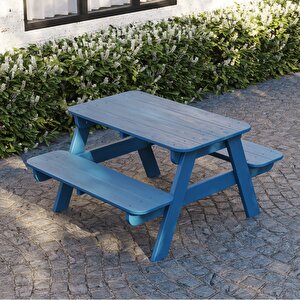 Çocuk Piknik Masası - Mavi | Dayanıklı, Hava Koşullarına Ve Uv’ye Dayanıklı, Kolay Kurulum, Hdpe Mavi