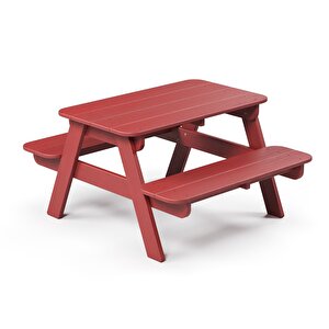 Çocuk Piknik Masası - Kırmızı | Dayanıklı, Hava Koşullarına Ve Uv’ye Dayanıklı, Kolay Kurulum, Hdpe Kırmızı 05
