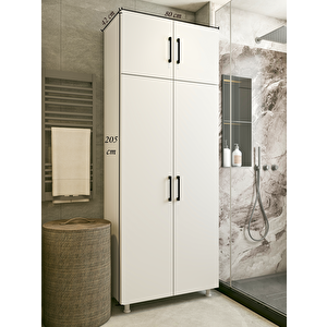 Çok Amaçlı Dolap Beyaz Banyo Düzenleyici Kiler Dolabı