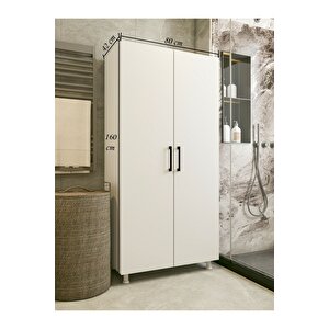 Çok Amaçlı Dolap Beyaz Banyo Düzenleyici Kiler Dolabı Küçük Boy