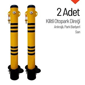 Çıkarılabilir Ankrajlı Kilitli Otopark Bariyeri – 2'li Set