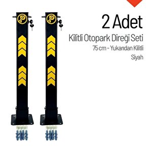 75 Cm Yukarıdan Kilitli Otopark Direği – 2'li Park Bariyeri Seti