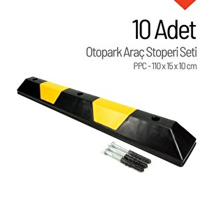 10'lu Ppc Otopark Stoperi Seti – 110x15x10 Cm