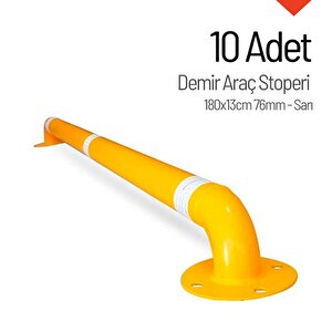 10'lu Set 180x13 Cm Demir Otopark Stoperi