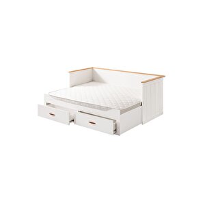 Yavrulu Karyola, Likya Divan Karyola Çekmeceli Açılır Çift Kişilik Karyola + Soft Yatak