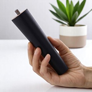 2 Adet Ahşap Ayak 15 Cm Siyah M8 Civatalı Bağlantı Aparatlı Dolap Mobilya Koltuk Kanepe Destek Ayağı Ayakları