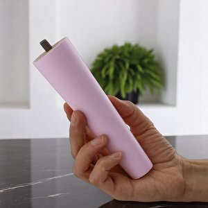 Ahşap Ayak 15 Cm Açık Pembe M8 Civatalı Bağlantı Aparatlı Dolap Mobilya Koltuk Kanepe Destek Ayağı Ayakları