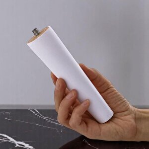 Ahşap Ayak 15 Cm Beyaz M8 Civatalı Bağlantı Aparatlı Dolap Mobilya Koltuk Kanepe Destek Ayağı Ayakları