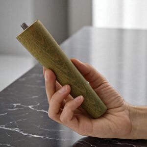 Ahşap Ayak 15 Cm Orman Yeşili M8 Civatalı Bağlantı Aparatlı Dolap Mobilya Koltuk Kanepe Destek Ayağı Ayakları