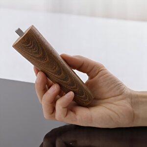 Ahşap Ayak 12 Cm Ceviz M8 Civatalı Bağlantı Aparatlı Dolap Mobilya Koltuk Kanepe Destek Ayağı Ayakları