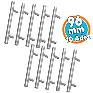 Mobilya Mutfak Çekmece Dolap Dolabı Kulbu Kulpu Kulpları (96 Mm - 9.6 Cm) İnox Metal 10 Adet