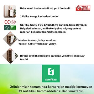 Lina Çok Amaçlı Dolap, Kahve Dolabı, Kitaplık Beyaz - Hitit