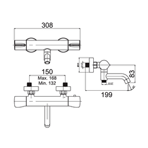 Nsk Terra Termostatik Banyo Bataryası, Krom - N2221902