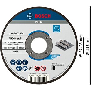 Sdmetal Kesme Taşı 115*2,5 Mm Düz Inox Taş 25 Adet 2608603164