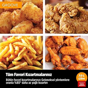 Groove Max Xxl 7l 1800w Wifi Smart Airfryer Air Fryer Yağsız Sıcak Hava Fritözü Beyaz