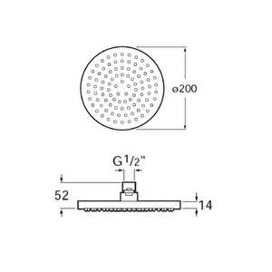 Rainsense Duş Başlığı, Yuvarlak, Abs, Ø 200 Mm, Krom - A5b2150c00