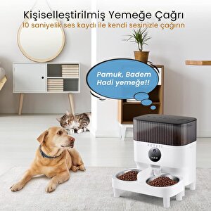 Petfit Catmax Pro Plus 5l Wi-fi Kameralı Çift Kase Akıllı Otomatik Kedi Köpek Mama Kabı Besleme Ünitesi (sesli Komut+çelik Kase+ap