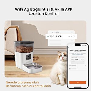 Petfit Feline Prime 3l Wi-fi Kameralı Akıllı Otomatik Kedi Köpek Mama Kabı Besleme Ünitesi (sesli Komut+çelik Kase+app Kontrol)