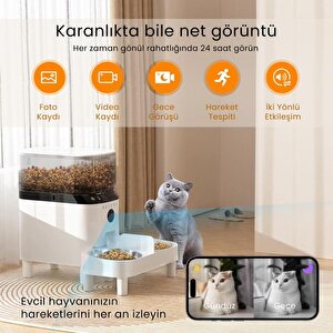 Petfit Autodine X Plus 5l Wi-fi Kameralı Çift Kase Akıllı Otomatik Kedi Köpek Mama Kabı Besleme Ünitesi (sesli Komut+çelik Kase+ap