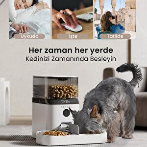 Petfit Autodine X Plus 5l Wi-fi Kameralı Çift Kase Akıllı Otomatik Kedi Köpek Mama Kabı Besleme Ünitesi (sesli Komut+çelik Kase+ap