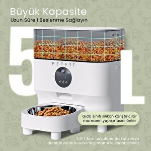 Petfit Catmax Pro 5l Wi-fi Kameralı Akıllı Otomatik Kedi Köpek Mama Kabı Besleme Ünitesi (sesli Komut+çelik Kase+app Kontrol)