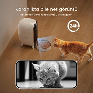 Petfit Meow Pure 3l Wi-fi Kameralı Akıllı Otomatik Kedi Köpek Mama Kabı Besleme Ünitesi (sesli Komut+çelik Kase+app Kontrol)