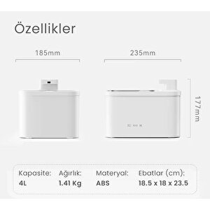 Petfit Aqua Flow 4l Çelik Hazne Wi-fi Bataryalı Akıllı Otomatik Kedi Köpek Su Pınarı Su Çeşmesi Su Şelalesi (ultra Sessiz+uv Filtr