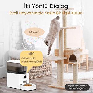 Petfit Autodine X 5l Wi-fi Kameralı Akıllı Otomatik Kedi Köpek Mama Kabı Besleme Ünitesi (sesli Komut+çelik Kase+app Kontrol)
