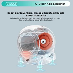 Groove Q-clean Wi-fi Otomatik Akıllı Kedi Tuvaleti Turuncu (ultra Sessiz+akıllı Sprey Koku Giderici+app Kontrol+akıllı Sensör)
