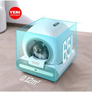 Groove Ti+ 65l Wi-fi Otomatik Akıllı Kedi Tuvaleti Yeşil (ultra Sessiz+app Kontrol+akıllı Sensör+uv Filtre)