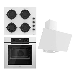 Steamart-fryart Serisi Beyaz Set (cs206-fa + Qep63cb +d078 ) - Emaye Izgara
